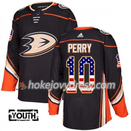 Dětské Hokejový Dres Anaheim Ducks Corey Perry 10 2017-2018 USA Flag Fashion Černá Adidas Authentic